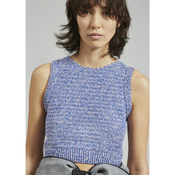 Rachel Comey Lois 100% Cotton Crochet Knit Sleeveless Top Celery Green Sz M $388 - Picture 8 of 16